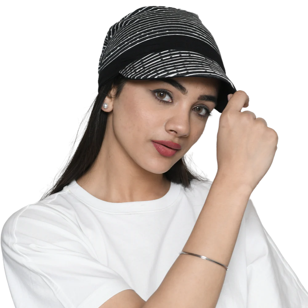 Women's Bamboo Viscose  Headwear – Stylish Soft , Modest Fashion Head Wrap Free Size Visor newsboy cap with Gathered Band